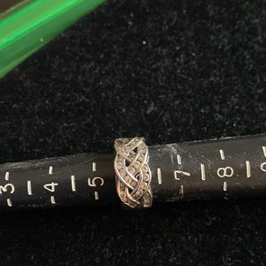 Diamonique size 6 sterling silver ring